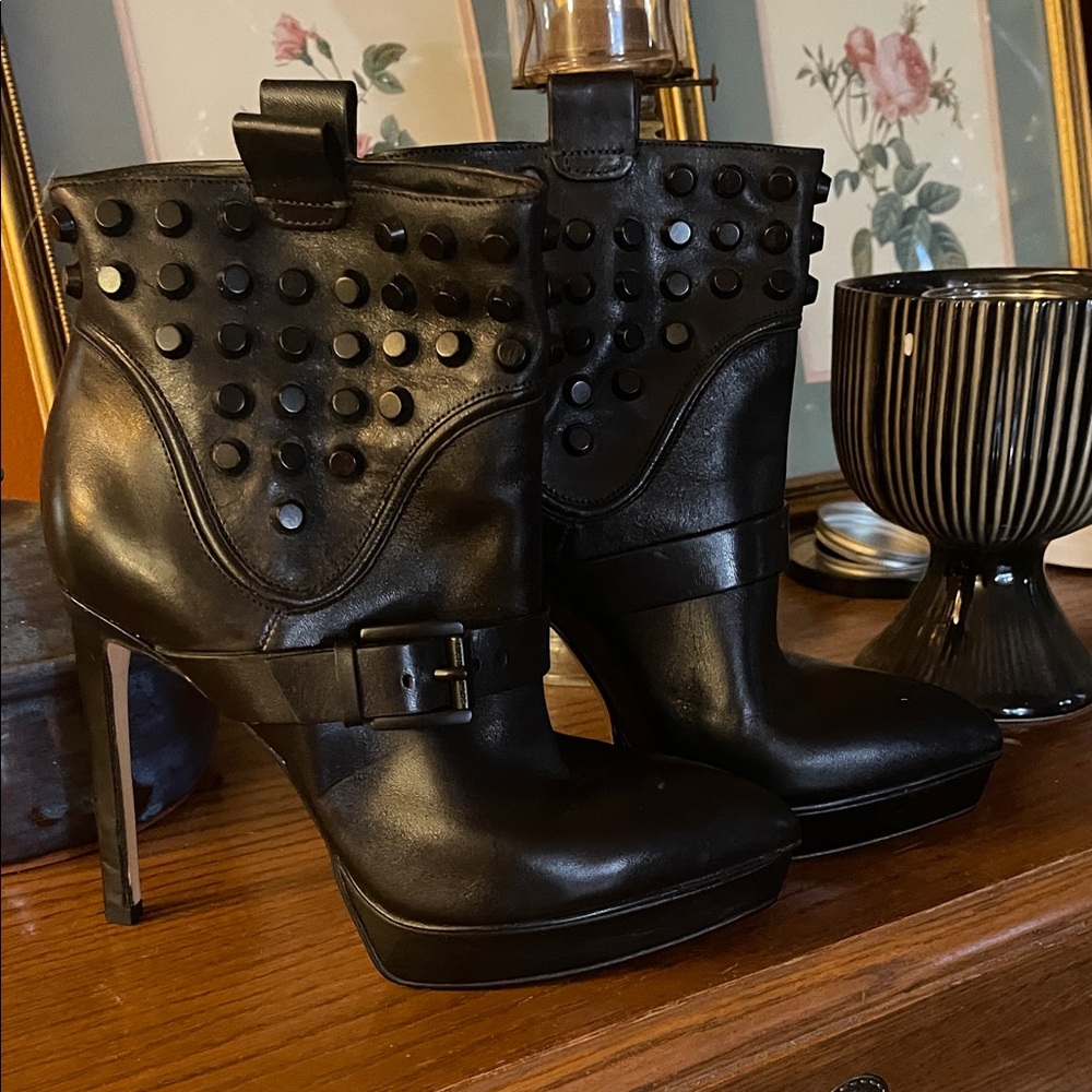 Michael Kors Black Studded Heeled Boots